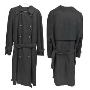 Ralph Lauren Blue Label Vintage Double-Breasted Unisex Trench Coat EUC Black 40R
